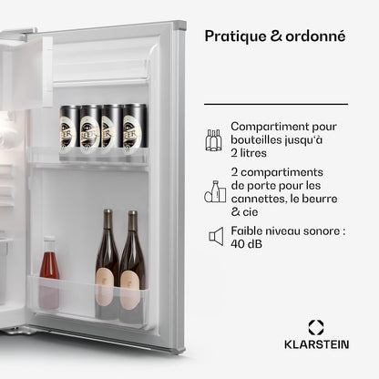 Mini Frigo De Chambre De 70L, Snacks, Boissons, Petit Frigo Top Silencieux, Mini Bar, Petit Réfrigérateur Camping, Mini Frigo Cosmetique, Refrigerateur Avec Bac À Glaçons, 0-10°C