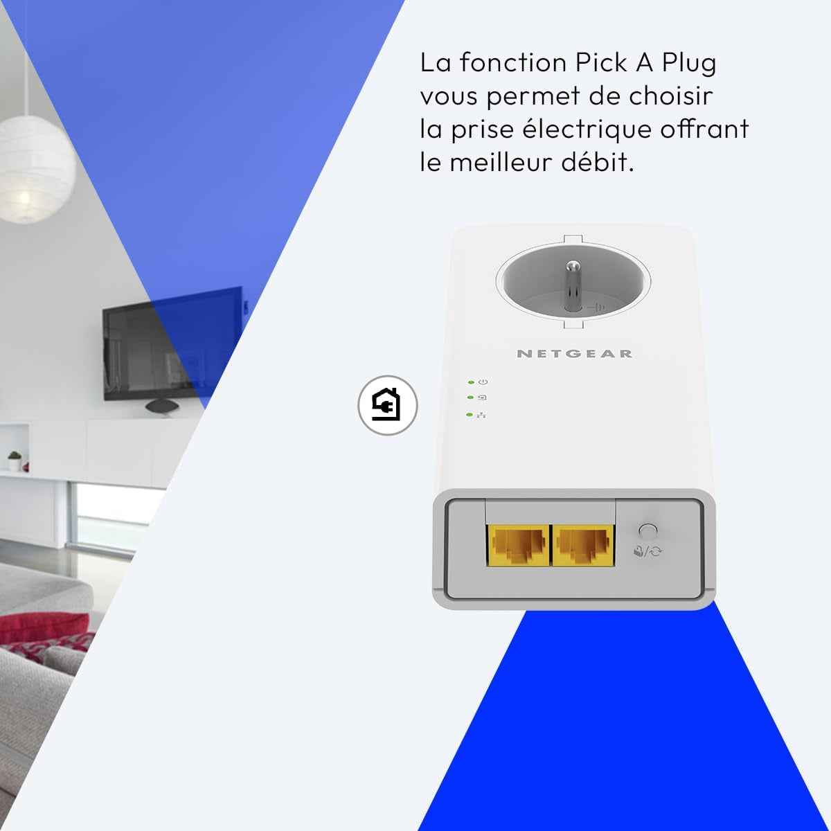 PLP2000-100FRS, CPL 2000 Mbps Avec 2 Ports Ethernet, Prise CPL Fibre Idéal Pour Avoir Internet Partout Dans La Maison Et Profiter Du Service Multi-Tv, Compatible Avec Toutes Les Box Internet
