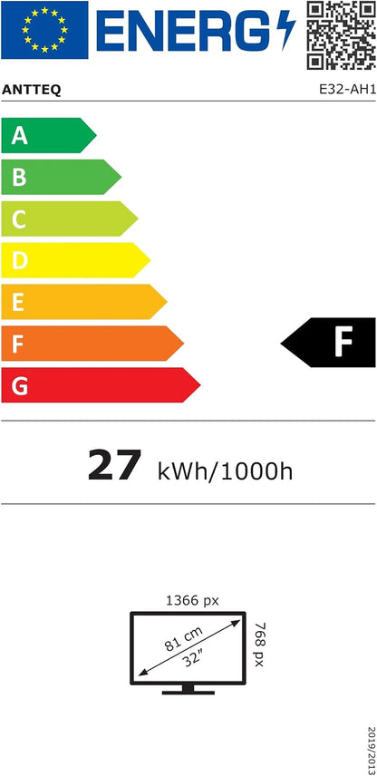 E32-AH1Q1L TV 32 Pouces Télévision 80Cm LED HD Ready, Sans Lunette, Avec Triple Tuner (DVB-T/T2-C-S/S2), HDMI, Usb-Media Player, Dolby Audio, Essential Series