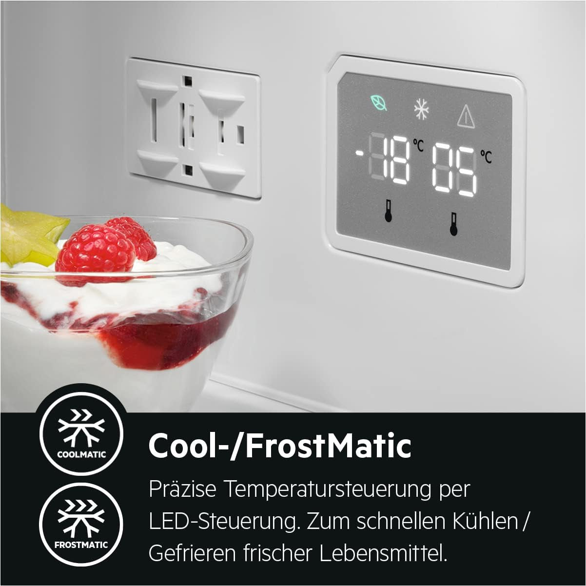 RCB632D4MM Réfrigérateur-Congélateur Autonome/Série 6000 Avec Twintech / 1860 Mm/Partie Congélateur Inférieure / 330 L/Nofrost/Couleur : Portes En Acier Inoxydable, Côtés Gris/D