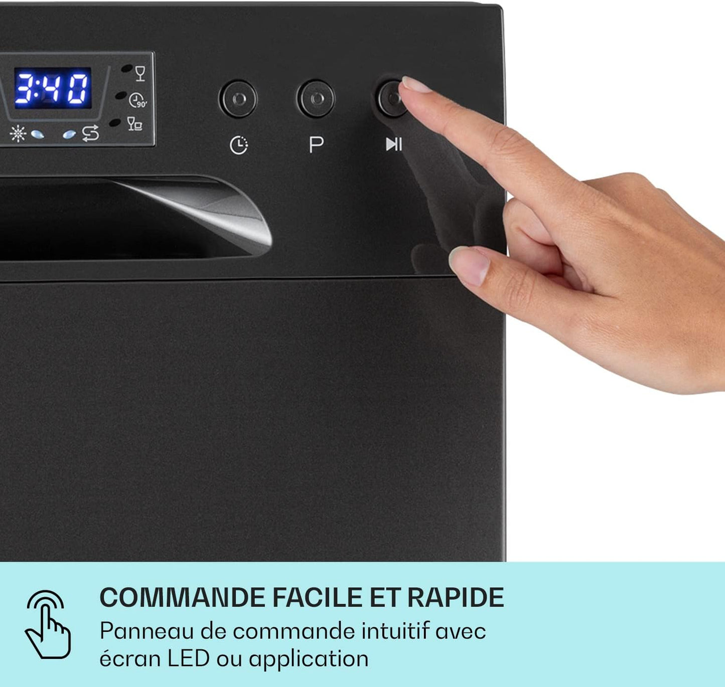 Mini Lave Vaisselle De Table Compact De 6 Couvert, Silencieux, 6 Programmes De Lavage, Portable, Facile À Installer Pour Maison, Bureau