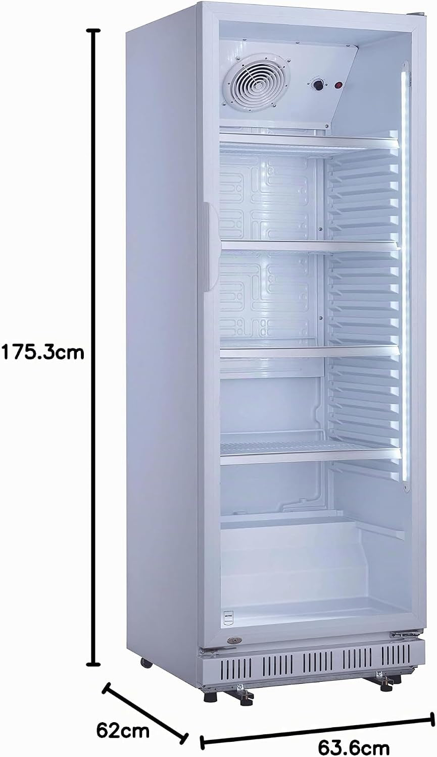 Réfrigérateur À Boissons GSC2360, Acier/Verre/Plastique, 62X63.6X175.3Cm, 347L, Refroidissement: Ventilateur Statique, 180W, Blanc