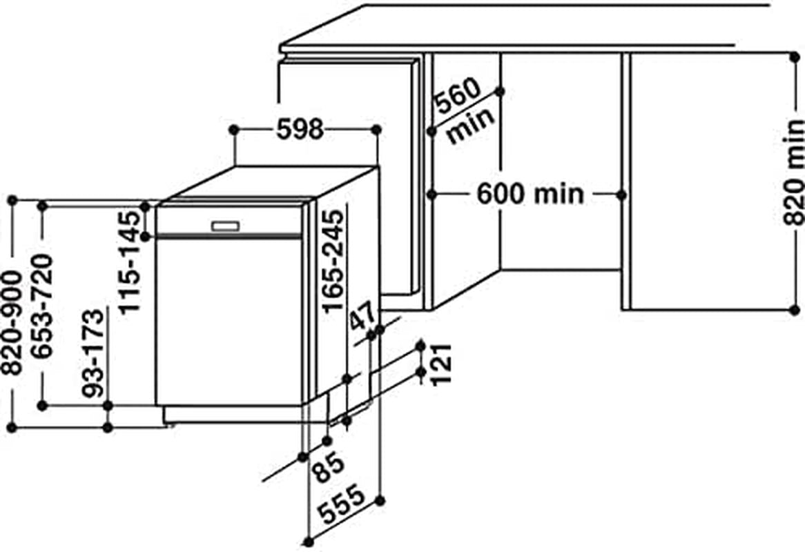 Whirlpool Lave-Vaisselle 60Cm 14 Couverts 44Db Tout Intégrable Wric3C34Pe, Acier Inoxydable, Blanc