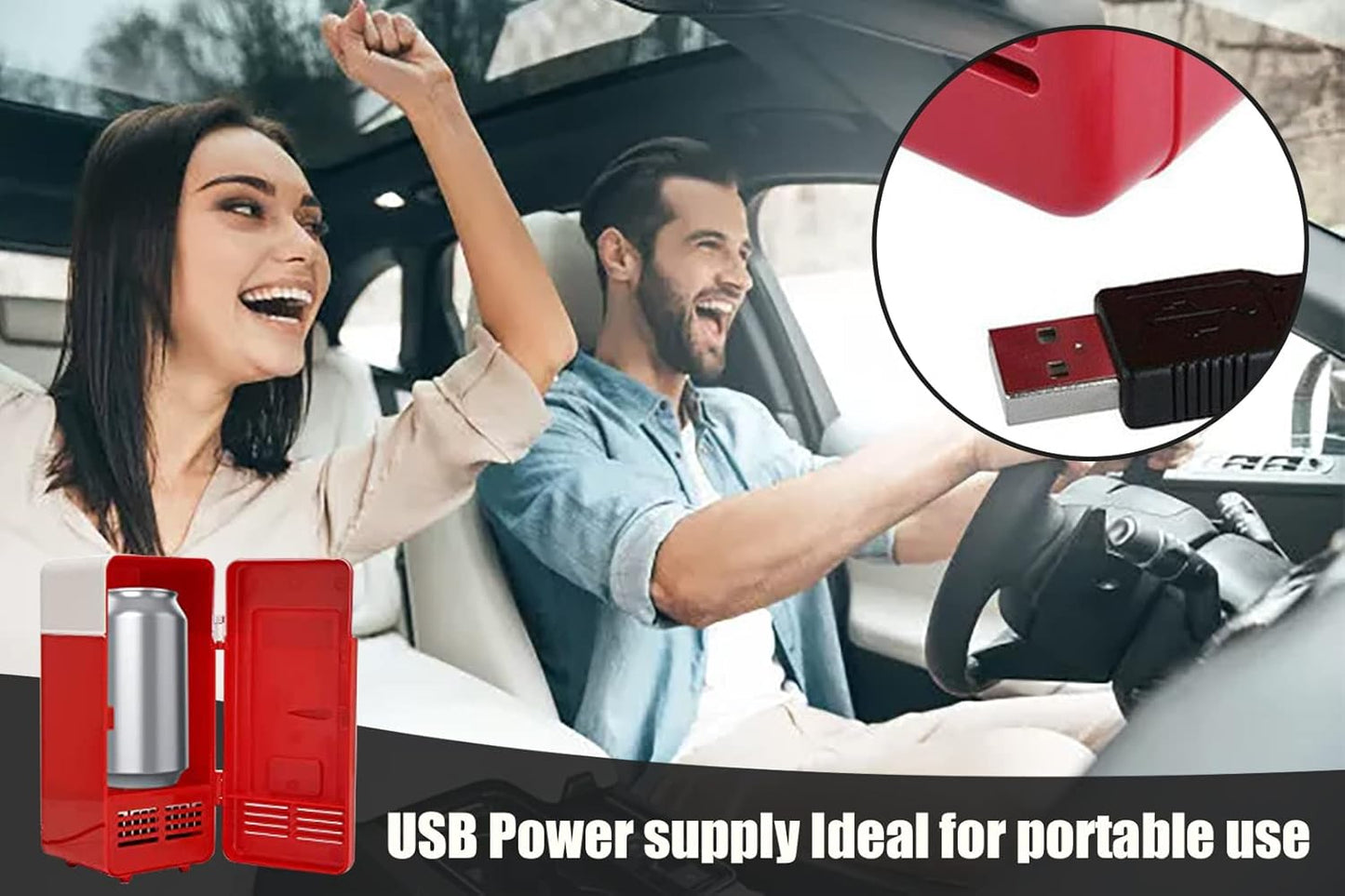 Réfrigérateur/Réchauffeur Portable USB, Refroidisseur De Réfrigérateur Compact Mini USB À Refroidissement Isolé, À Faible Décibel À Économie D'Énergie Boisson Minibar Pour Voiture Bureau(Rouge)