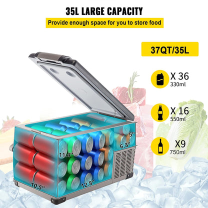 Réfrigérateur Thermique Portable 35 L, Réfrigérateur De Voyage Pour Voiture SH-CF35, Mini Réfrigérateur Pour Voiture, Avec Écran LCD