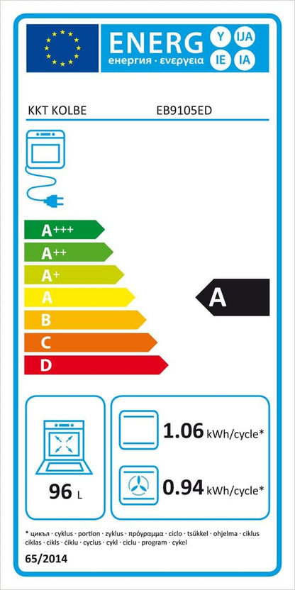 Four Encastrable 90 Cm / 96L / 3,4Kw / Rôtisserie/Fonction Pizza/Gril/Circulation De L'Air/Air Chaud/Tiroirs Télescopiques / EB9105ED