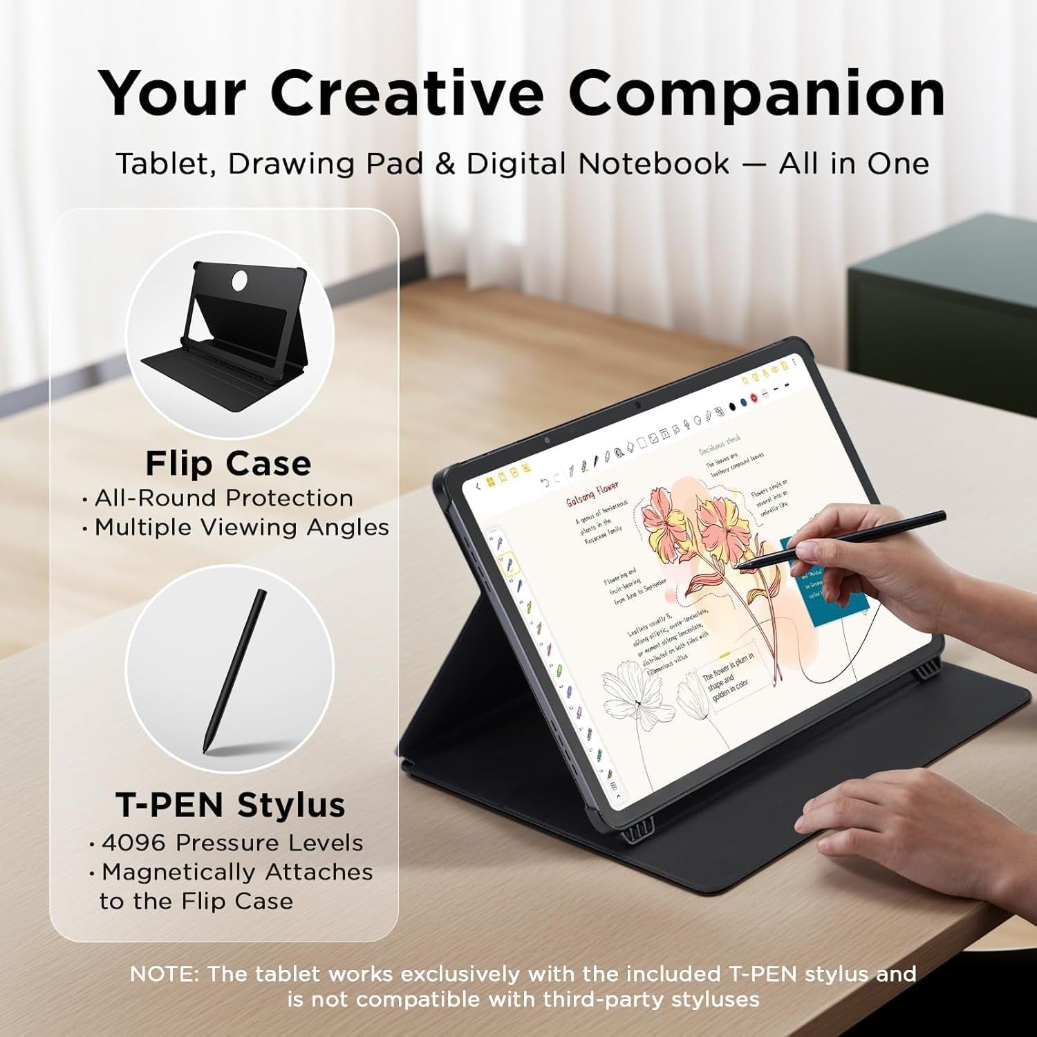NXTPAPER 14 - Étui À Rabat - T-Pen - Tablette Wi-Fi Display NXTPAPER 14 Pouces 16GB RAM, 256GB ROM Batterie 10000Mah Charge Rapide 33W - Chargeur De Batterie - Étui Et Stylo, Gris