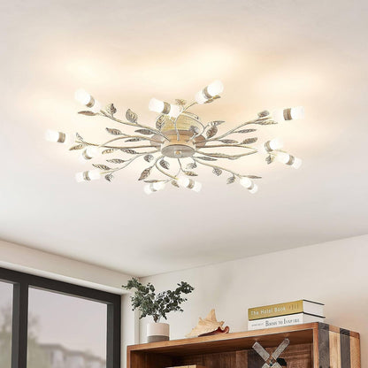 LED Plafonnier Bolonia (Traditionnel) En Bronze Métal E. A. Pour Salon & Salle À Manger (À 12 Lampes,), Eclairage Lampe Luminaire Plafond Eclerage