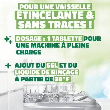 - Pastilles Lave-Vaisselle Tout-En-Un Au Bicarbonate - Résultat Brillant, Sans Traces - Etui Carton Recyclé & Recyclable - Ecolabel - 30 Tablettes