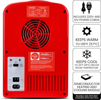Coca Cola KWC4 Frigo Électrique Mixte Adulte, Rouge