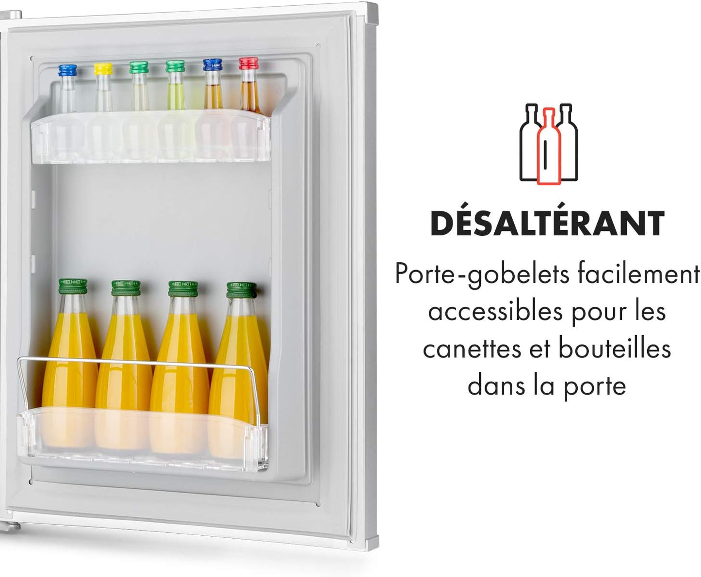 Petit Frigo De Chambre De 40L Pour Snacks Et Boissons, Frigo Top Silencieux, Mini Bar, Réfrigérateur Camping, Frigo Cosmetique, Refrigerateur Avec Étagères Réglables, 5-15°C