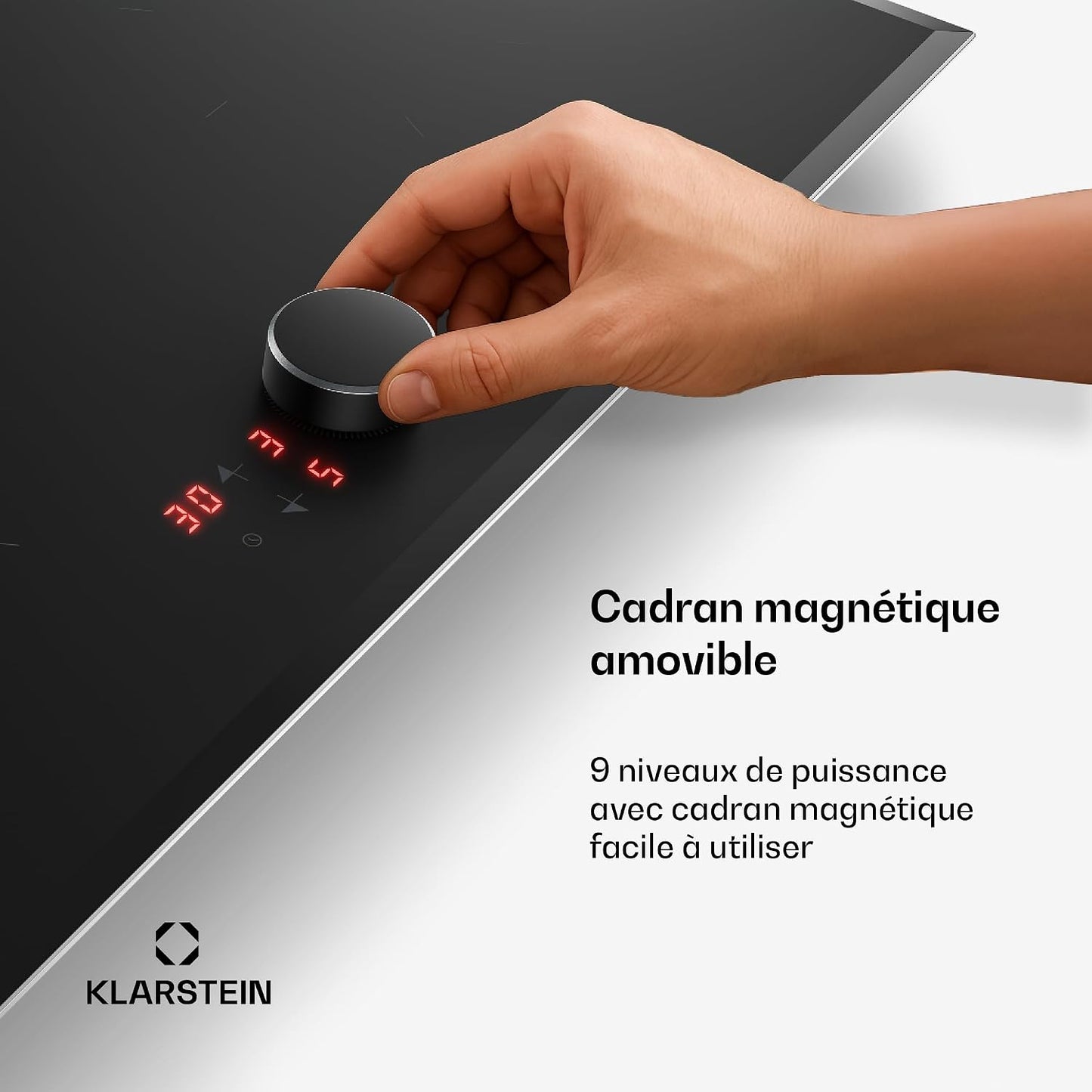 Klarstein Magnichef Plaque Induction Encastrable - 4 Zones, 8200W Boost, Commande Magnétique, Minuterie, Sécurité Enfant, Détection Casserole, Plaque Cuisson Induction