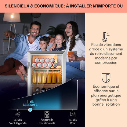 Mini Frigo De Chambre Et Bureau Pour Boisson, Petit Frigo Silencieux, Refrigerateur Mini Bar 80L, Petit Réfrigérateur Camping, Étagères Réglables Pour Le Vin, Cannette, Beer Fridge