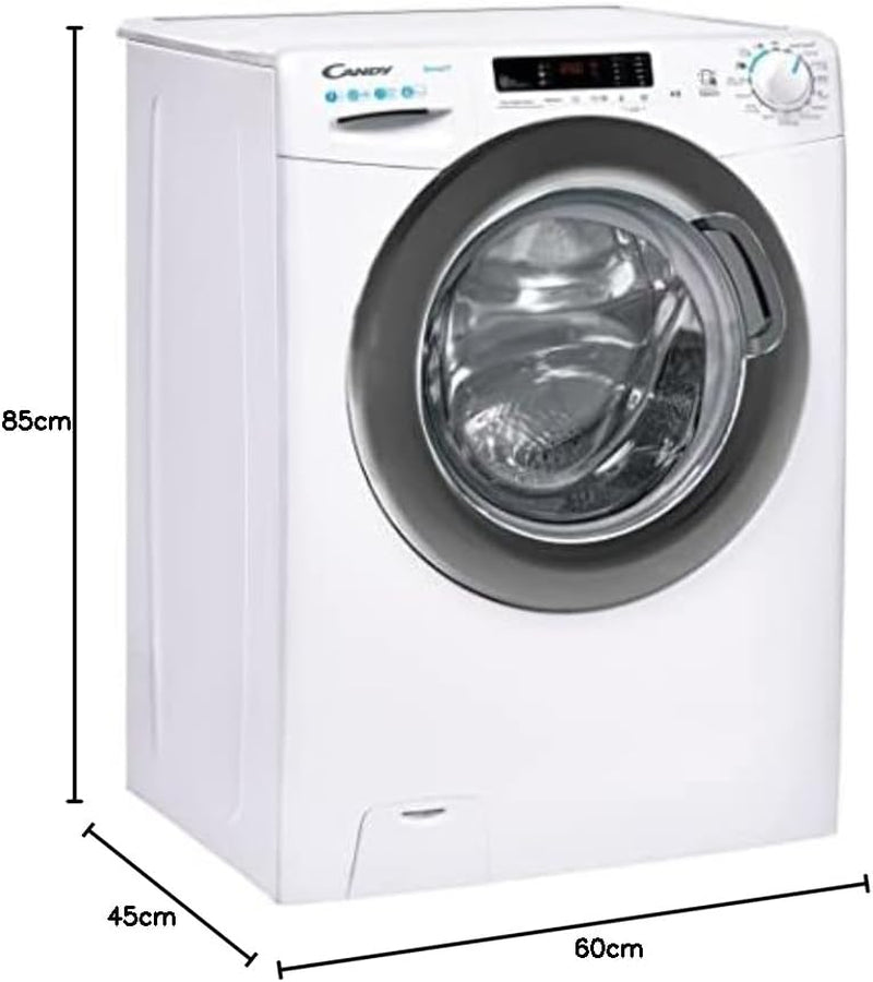 CSS41272DWSE-11 Machine À Laver 7 Kg Smart, Charge Frontale, Libre Installation, 1200 RPM, 16 Programmes, Technologie NFC, Cycles Supplémentaires, Classe C, Blanc