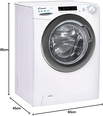 CSS41272DWSE-11 Machine À Laver 7 Kg Smart, Charge Frontale, Libre Installation, 1200 RPM, 16 Programmes, Technologie NFC, Cycles Supplémentaires, Classe C, Blanc