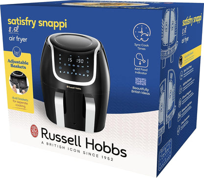 Air Fryer Double Tiroir [2 Paniers 4,25L Ou 8,5L Au Total ] Satisfry Snappi (8 En 1, Écran Tactile, Synchronisation Des Temps De Cuisson, Ajouts D'Aliments) Friteuse Sans Huile 27290-56