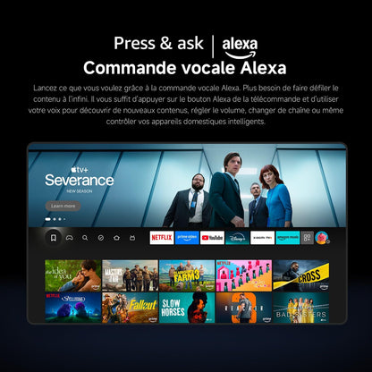 XIAOMI TV F 65, 165 Cm (65 Pouces), 4K UHD, Smart TV, Fire OS8, Contrôle Vocal Alexa, HDR10, MEMC, 60Hz Avec 120Hz Game Boost Mode, 2Go+32Go, Compatible Avec Apple Airplay