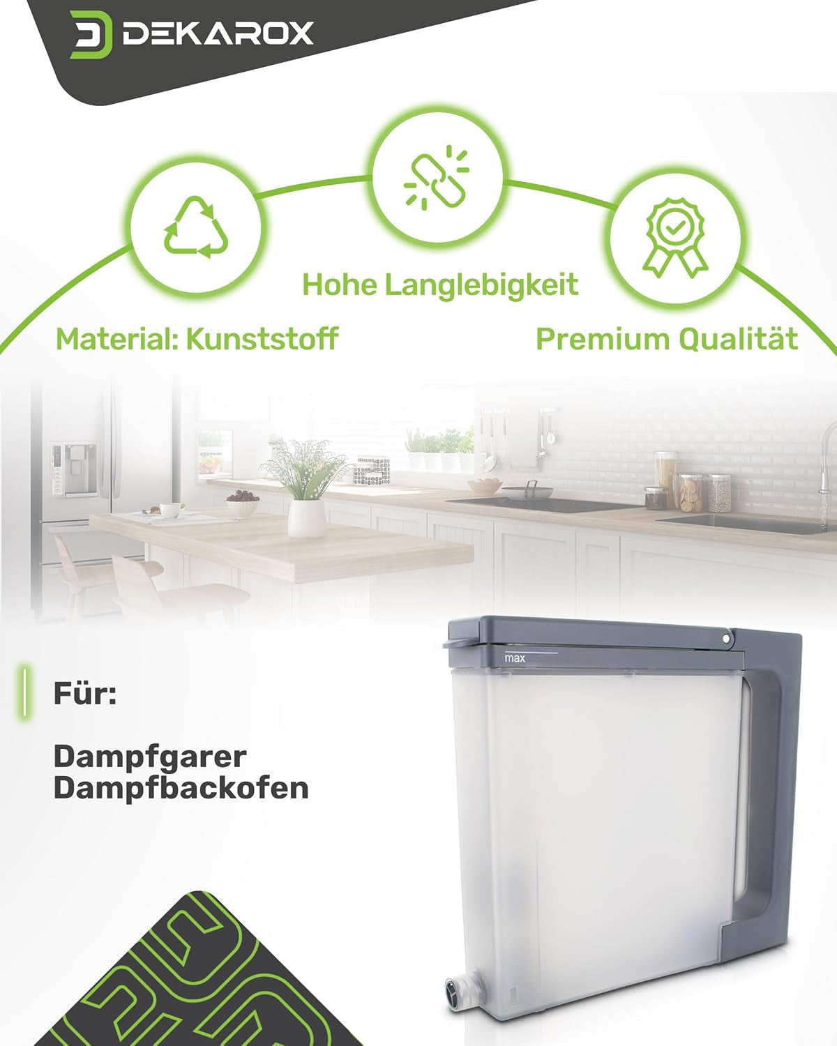 DEKAROX Réservoir D'Eau Pour Four À Vapeur Bosch Siemens Neff 00791032 791032