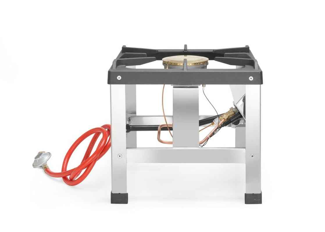 Réchaud À Gaz Professionnel Hokker Pour Utilisation En Intérieur, Avec Thermocouple Et Allumage Électronique, Compatible Gaz Propane Et Butane, 6,0Kw, 400X440X(H)390Mm, Acier Inoxydable