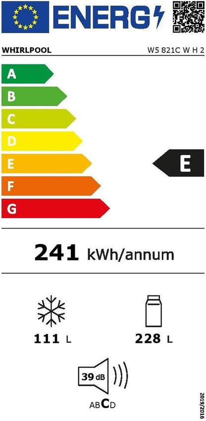 Réfrigérateur Combiné 60Cm 339L Blanc - W5821CWH2