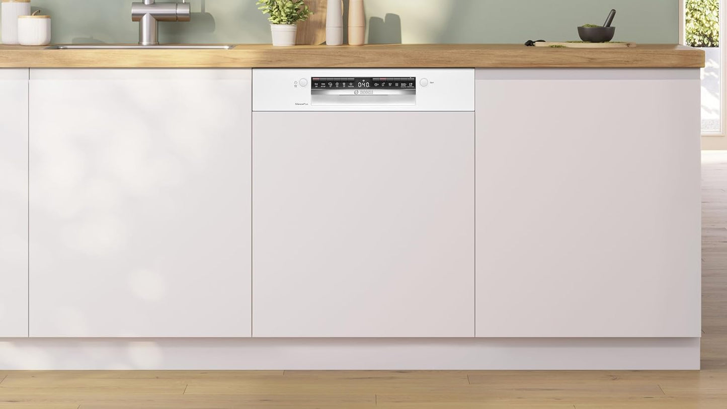 SMI4HCW19E - Série 4 - Lave-Vaisselle Encastrable 60Cm - 14 Couverts - Silence plus 42 Db - Bandeau Blanc