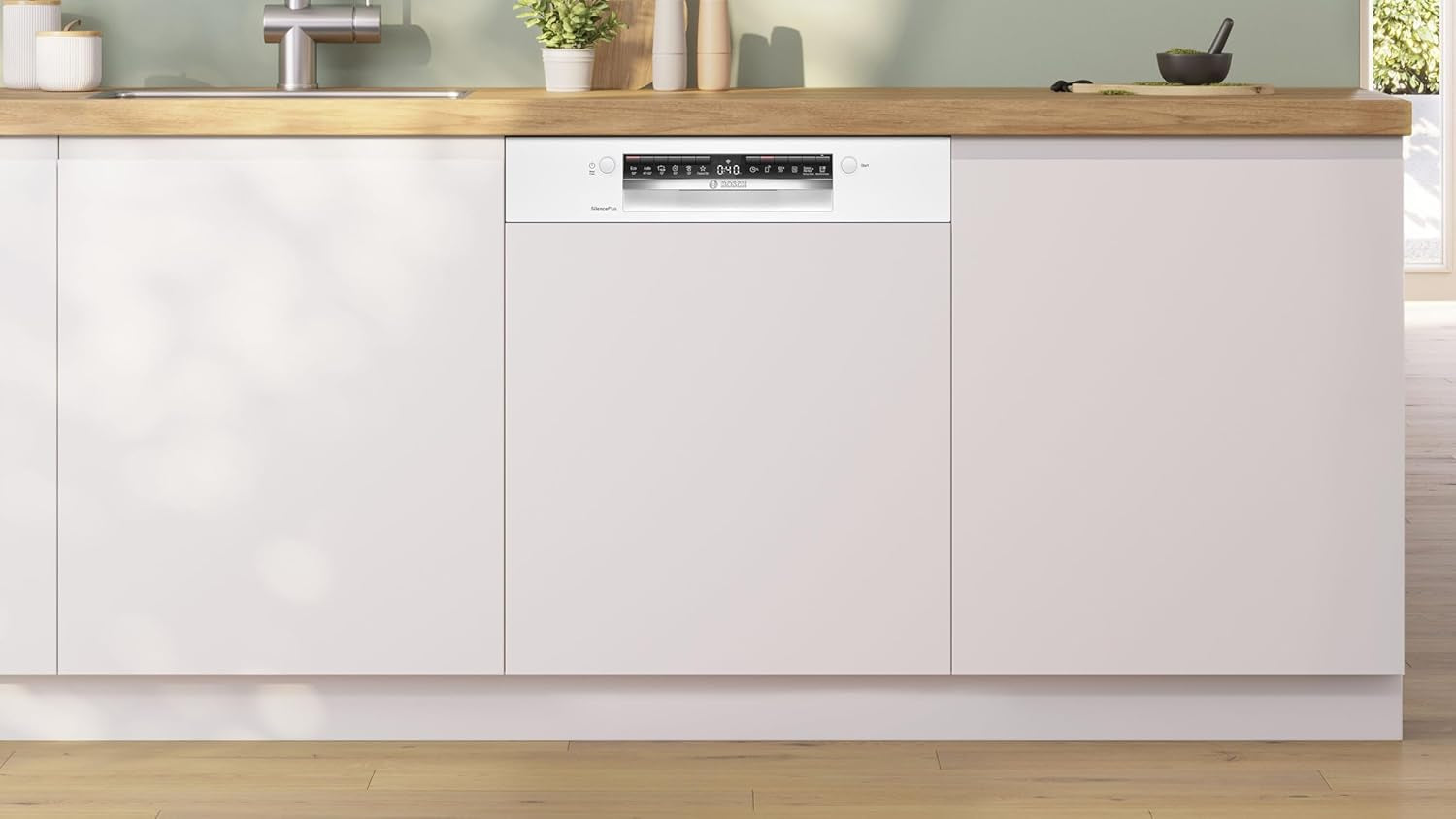 SMI4HCW19E - Série 4 - Lave-Vaisselle Encastrable 60Cm - 14 Couverts - Silence plus 42 Db - Bandeau Blanc