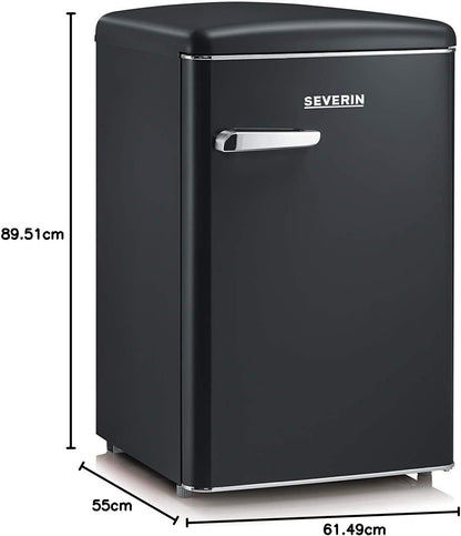 Réfrigérateur Congélateur, Pose Libre, Longueur 55 Cm, 108L, Classe D, 110 Kwh/An, 37 Db, Look Rétro, Noir Mat, RKS 8832