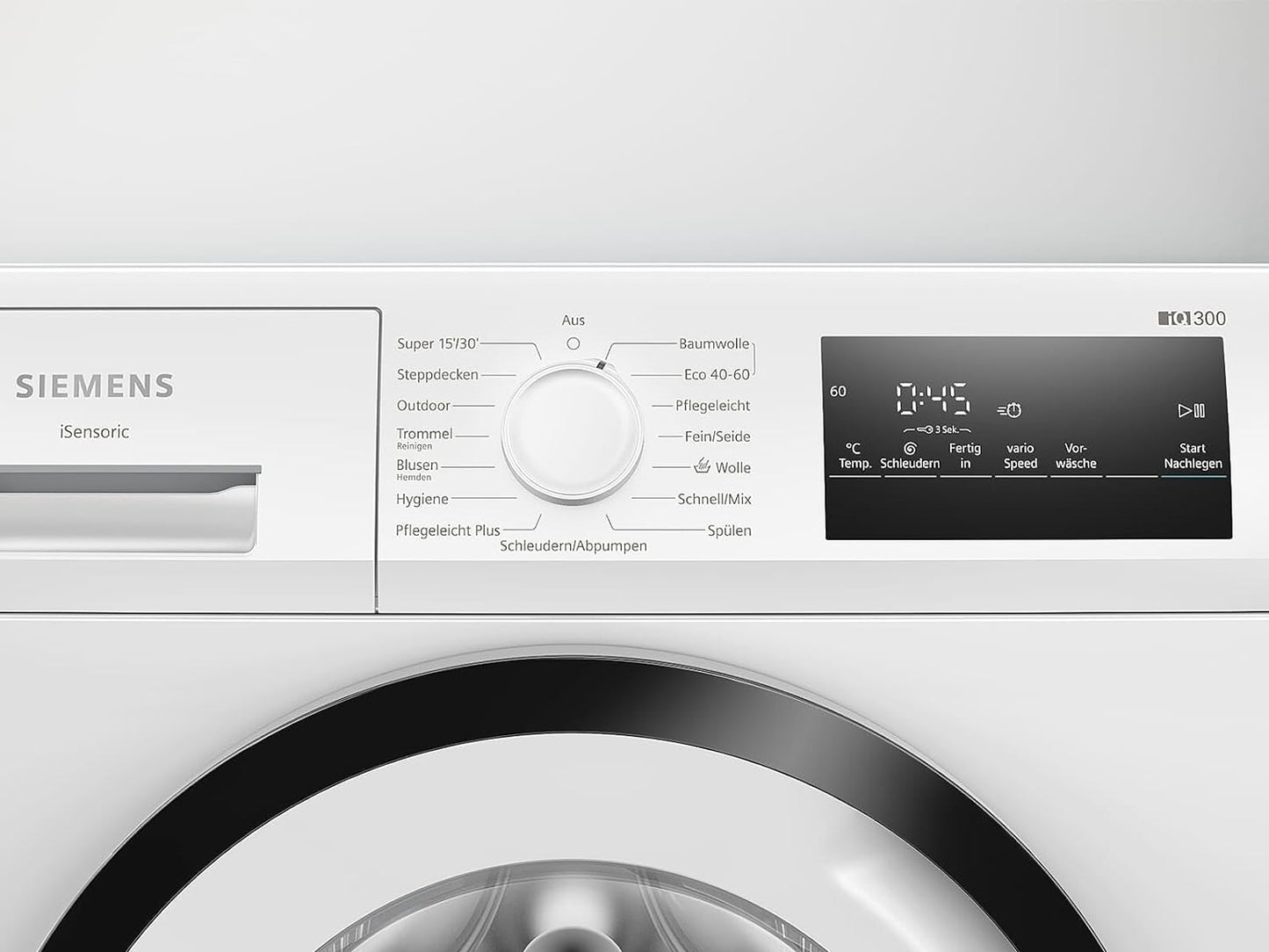 WM14N123 Iq300 Machine À Laver À Chargement Frontal Avec Capacité De 7 Kg, 1400 Tr/Min, Programme Extérieur, Programme D'Extérieur Simpletouch, Écran LED, Moteur Iqdrive, Blanc, 60 Cm