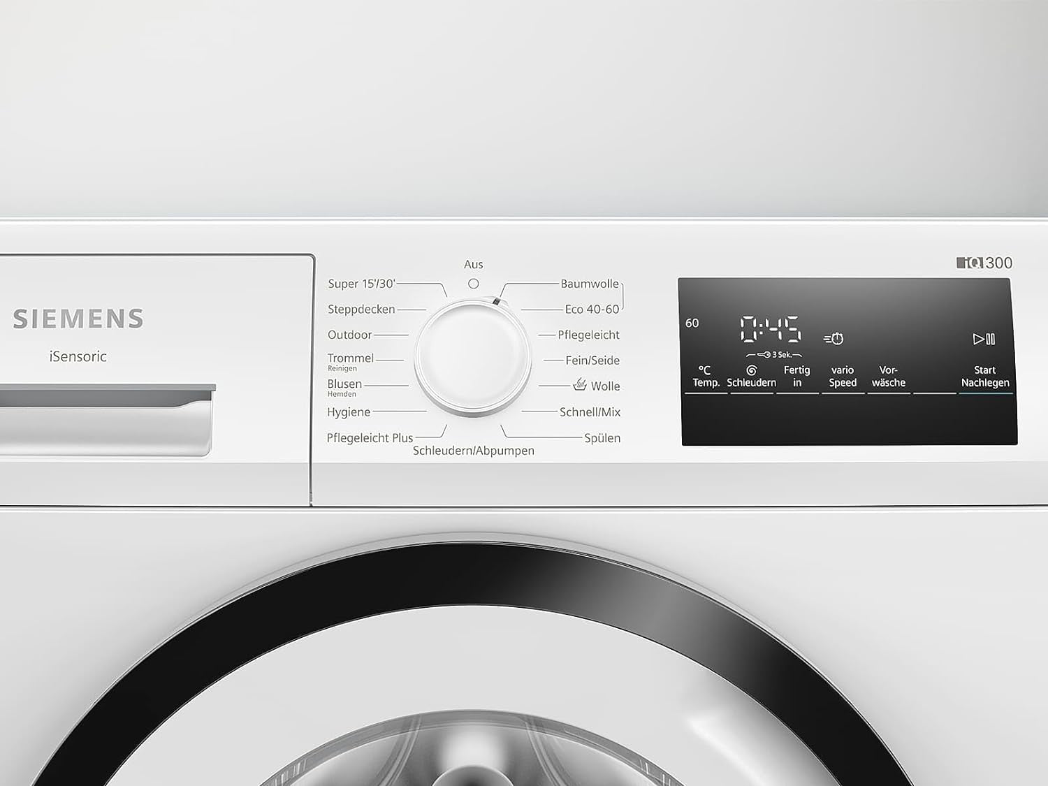 WM14N123 Iq300 Machine À Laver À Chargement Frontal Avec Capacité De 7 Kg, 1400 Tr/Min, Programme Extérieur, Programme D'Extérieur Simpletouch, Écran LED, Moteur Iqdrive, Blanc, 60 Cm