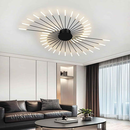 Plafonnier LED Feu D'Artifice 42-T¡§Ote Lampe De Plafond Moderne Suspension Lustre Int¡§|Rieur Pour Salon Salle ¡§¡È Manger Bureau ¡§|Clairage De Plafond(Noir)