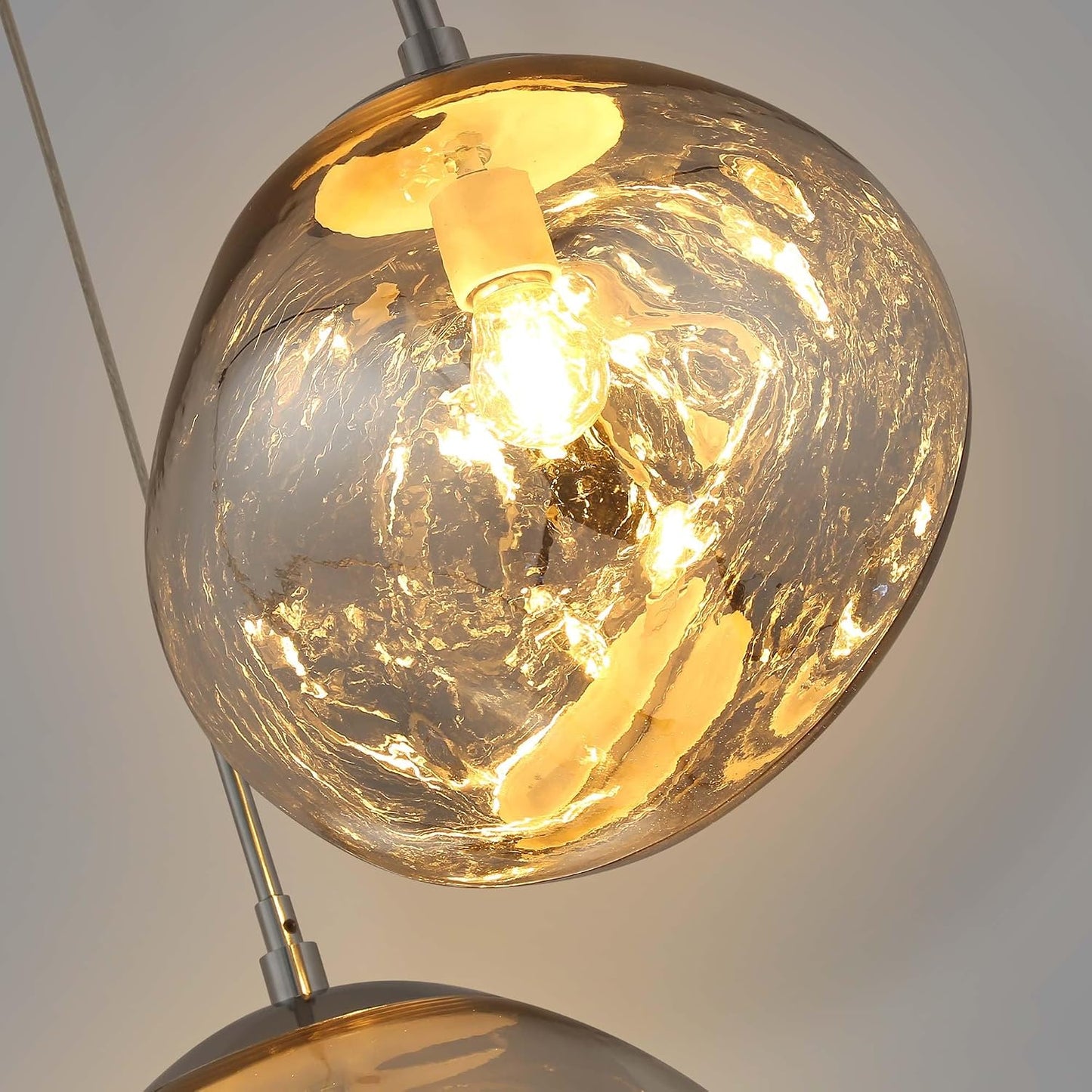 BARCELONA LED Lustre Suspendu Triple En Cristal Moderne "KADNIS" - 3 Lumières E27, Design Style Vintage/Industriel/Scandinave/Rustique, Pour Salon, Chambre D'Ado, Bureau Ou Entrée, Chrome