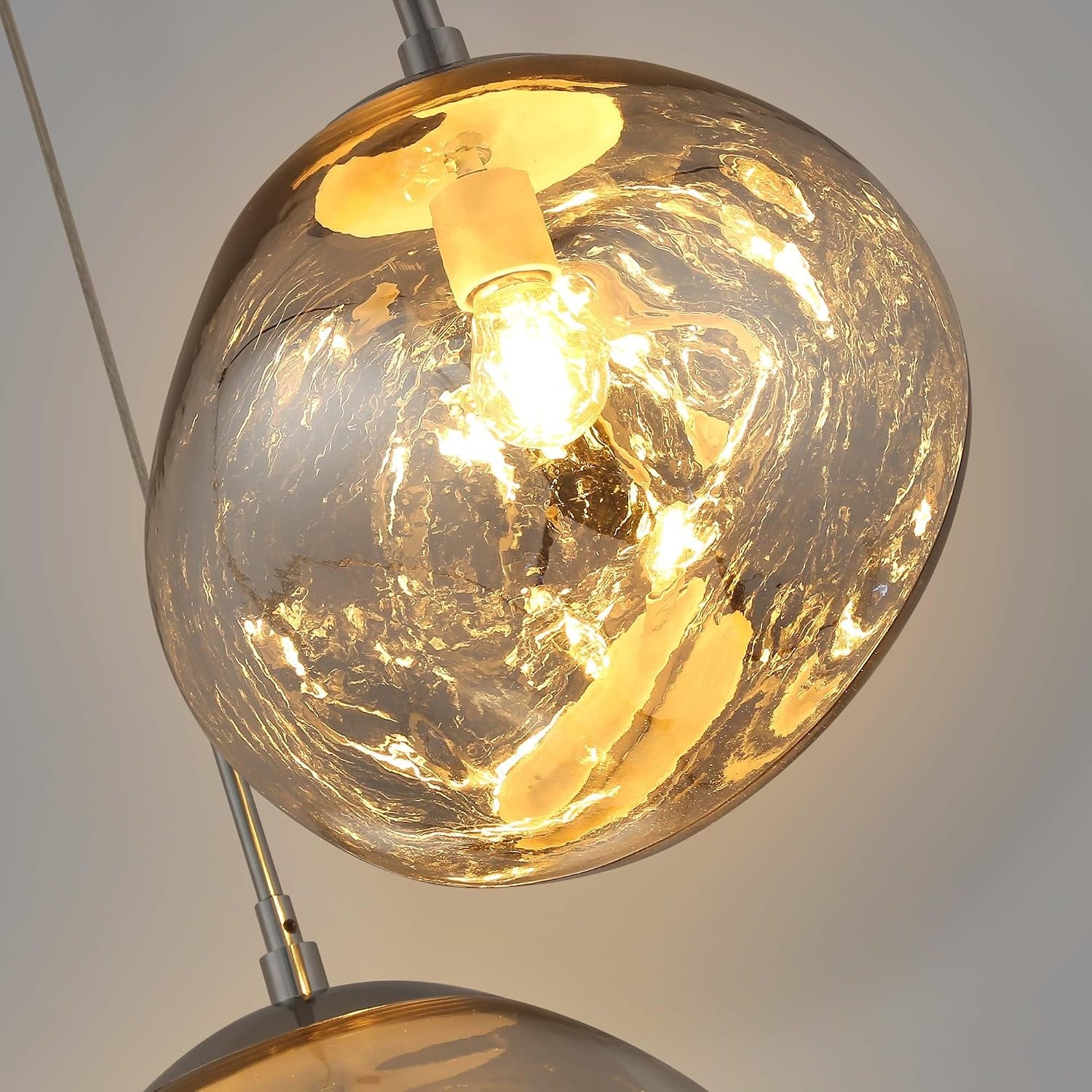 BARCELONA LED Lustre Suspendu Triple En Cristal Moderne "KADNIS" - 3 Lumières E27, Design Style Vintage/Industriel/Scandinave/Rustique, Pour Salon, Chambre D'Ado, Bureau Ou Entrée, Chrome
