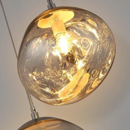 BARCELONA LED Lustre Suspendu Triple En Cristal Moderne "KADNIS" - 3 Lumières E27, Design Style Vintage/Industriel/Scandinave/Rustique, Pour Salon, Chambre D'Ado, Bureau Ou Entrée, Chrome