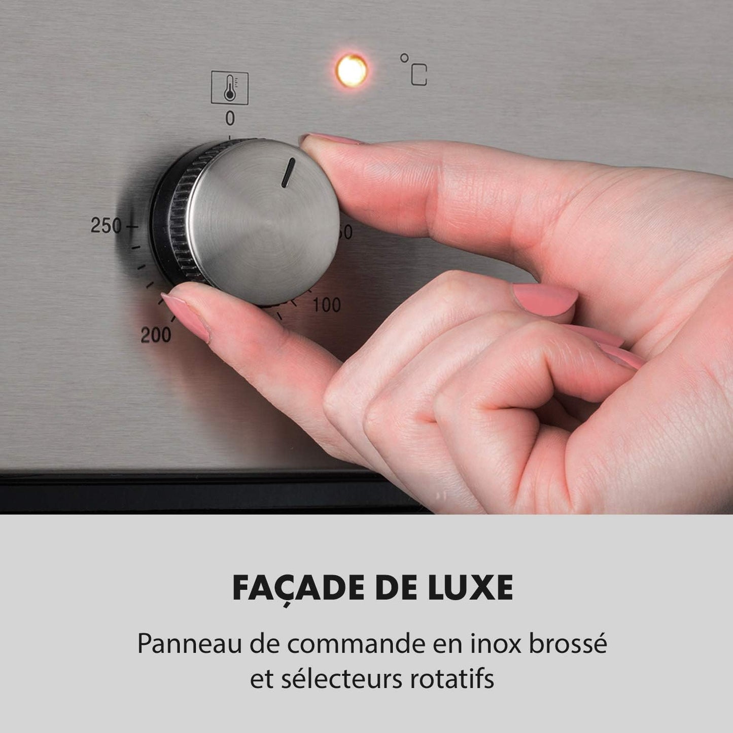 Kalahari - Four Encastrable, Électrique, Volume 68L, Classe D'Efficacité Énergétique A, 59,5 Cm, Plage De Température : 50-250°C, 7 Fonctions, 5 Inserts, Sécurité Enfant - Noir Cosmos