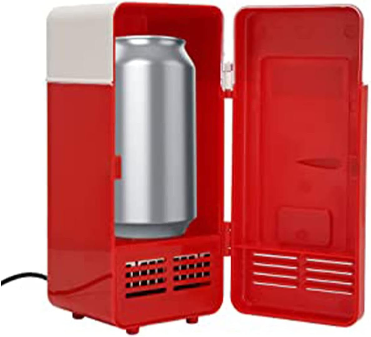 Réfrigérateur/Réchauffeur Portable USB, Refroidisseur De Réfrigérateur Compact Mini USB À Refroidissement Isolé, À Faible Décibel À Économie D'Énergie Boisson Minibar Pour Voiture Bureau(Rouge)
