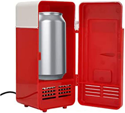 Réfrigérateur/Réchauffeur Portable USB, Refroidisseur De Réfrigérateur Compact Mini USB À Refroidissement Isolé, À Faible Décibel À Économie D'Énergie Boisson Minibar Pour Voiture Bureau(Rouge)