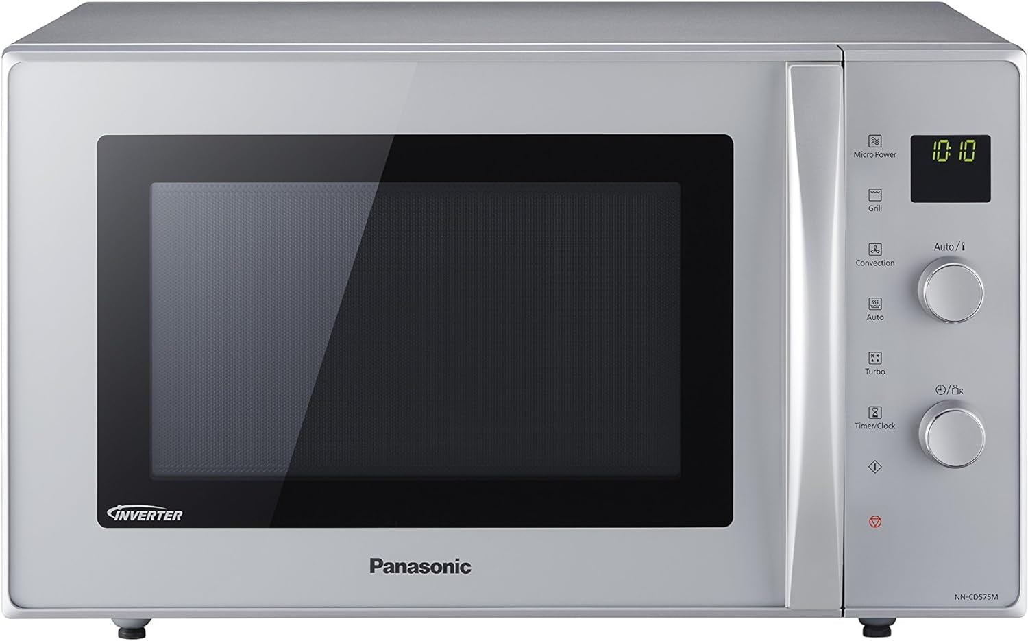 NN-CD575MEPG | Four 3 En 1 Combiné, 27L, Inverter, Chaleur Tournante À 100-220°C, Gril Quartz 1300W, Micro-Ondes 1000 W, Plat Crispy, Plateau Tournant 34 Cm, Argent – Version FR