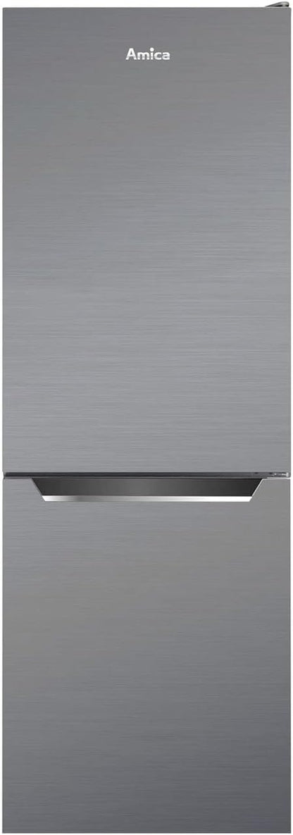 Amica KGCL 386 160 E Réfrigérateur-Congélateur Autoportante 227 L Acier Inoxydable