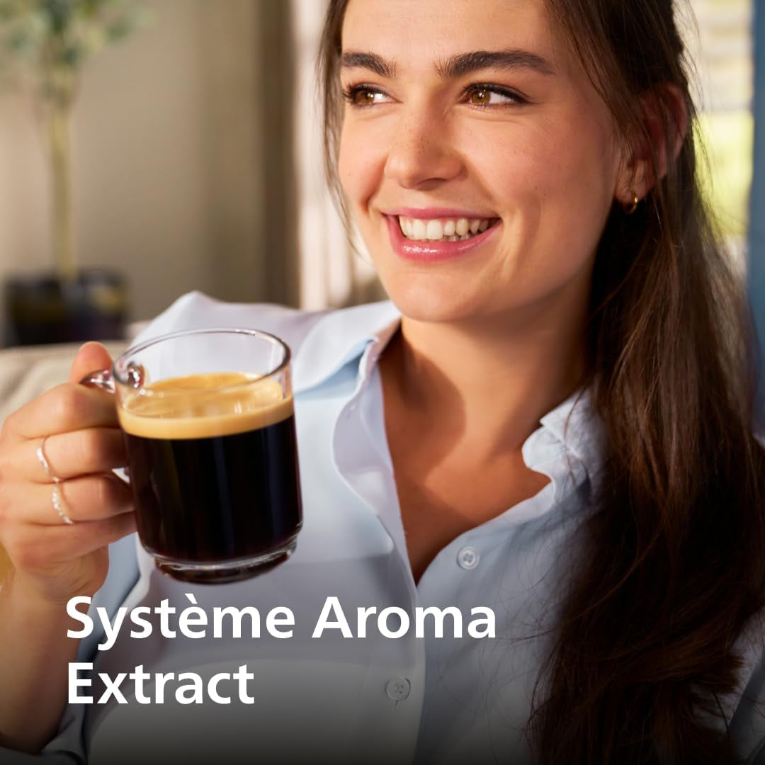 Machine À Café Grain 2200, 2 Boissons, Mousseur À Lait, Noir Mat | Expresso Broyeur Avec Écran Tactile, Mousseur À Lait Classique, Aroma Extract, Broyeur 100% Céramique, App Homeid (EP2220/10)