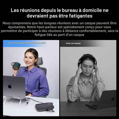 A05U Haut-Parleur Et Microphone USB De Conférence, Prise De Voix 360°Anti-Bruit,Plug&Play, Enceinte Portable Pour Bureau À Domicile/Oordinateur Portable/Réunion,Compatible Avec Zoom/Teams/Skype