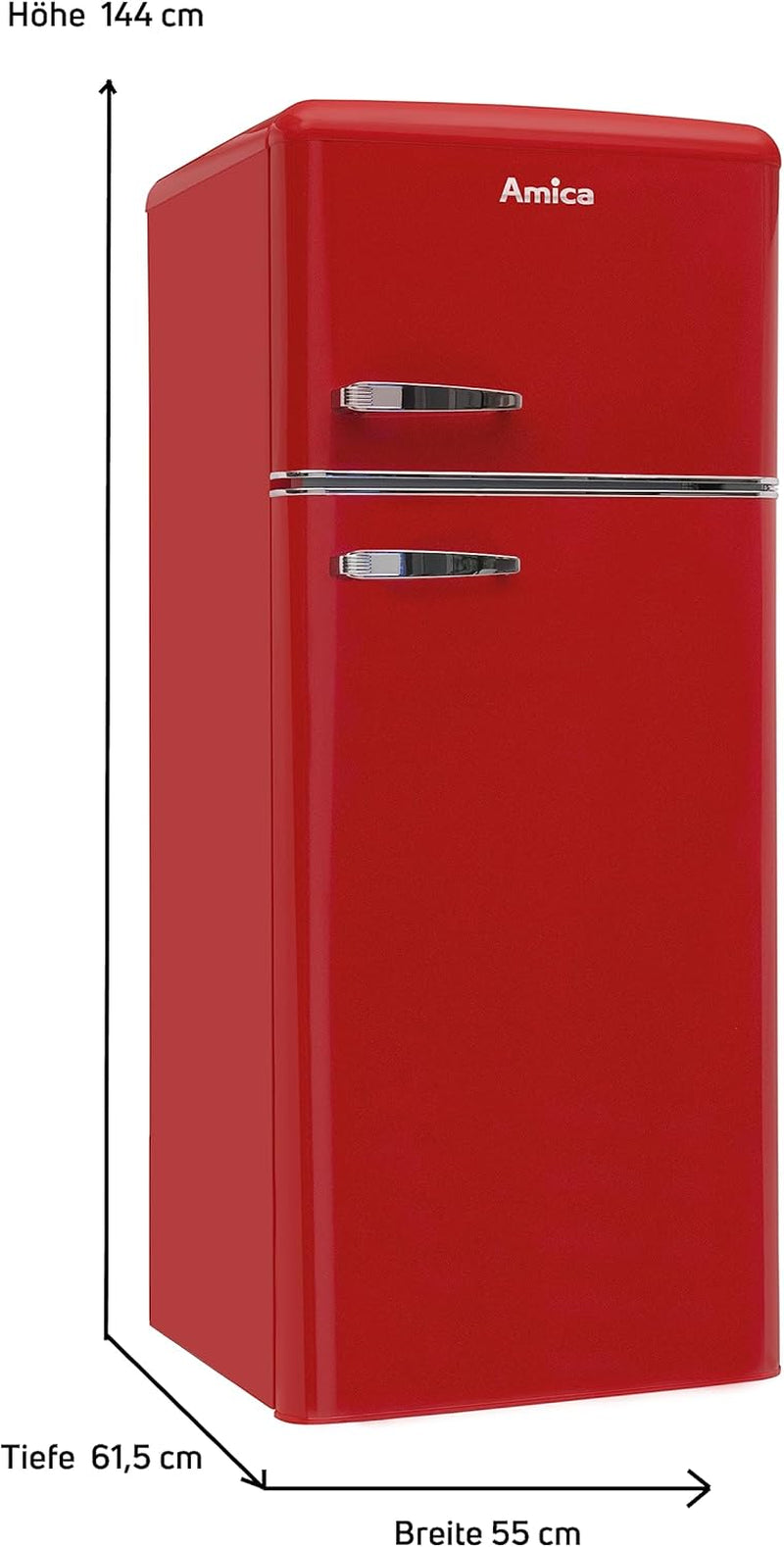 Amica KGC15630R Réfrigérateur-Congélateur Autoportante 213 L E Rouge