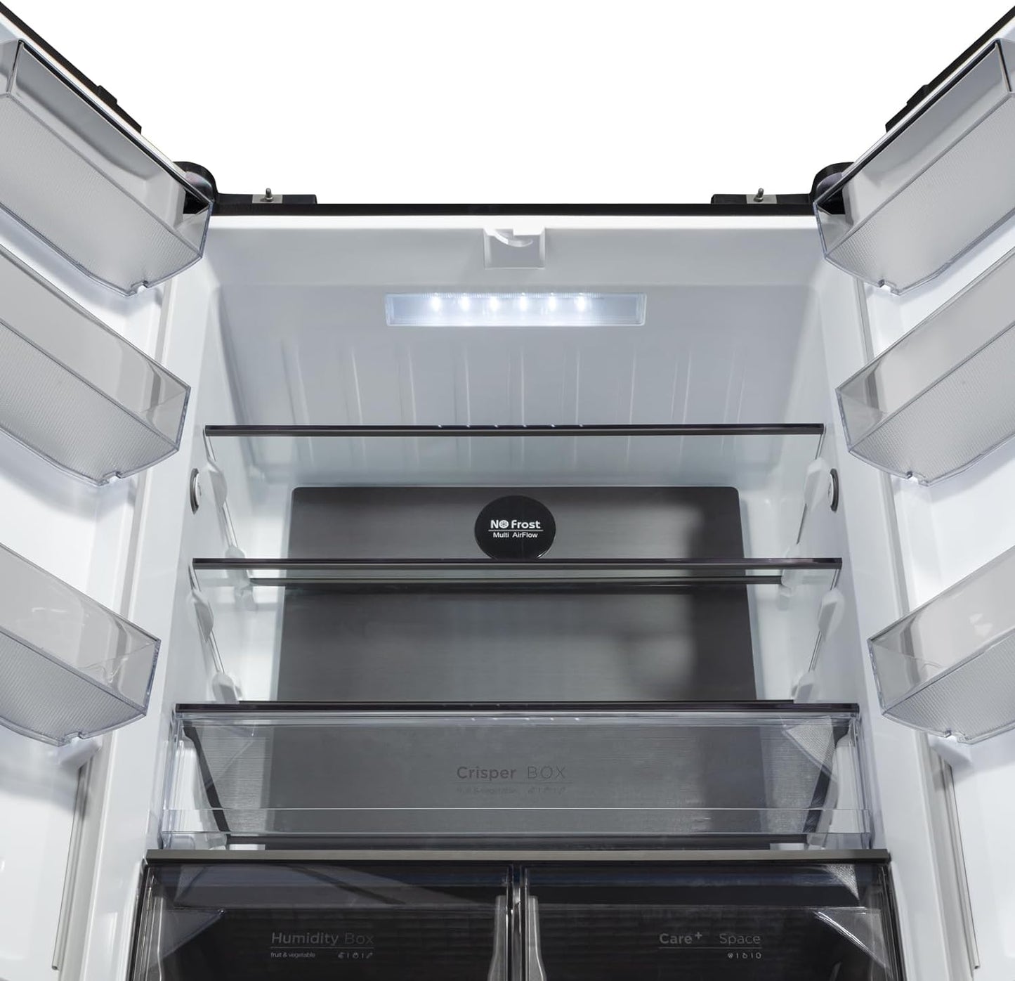 Réfrigérateur Américain Multiportes, Hauteur 182Cm, Profondeur 63Cm, Capacité Totale 415L, Température Care+, Contrôle De L'Humidité, Compresseur Smart Inverter, Inox Foncé, CCD415NEI4E