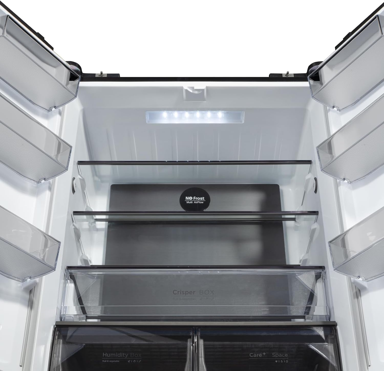 Réfrigérateur Américain Multiportes, Hauteur 182Cm, Profondeur 63Cm, Capacité Totale 415L, Température Care+, Contrôle De L'Humidité, Compresseur Smart Inverter, Inox Foncé, CCD415NEI4E