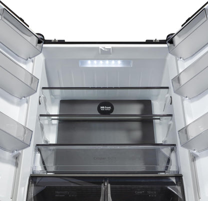 Réfrigérateur Américain Multiportes, Hauteur 182Cm, Profondeur 63Cm, Capacité Totale 415L, Température Care+, Contrôle De L'Humidité, Compresseur Smart Inverter, Inox Foncé, CCD415NEI4E