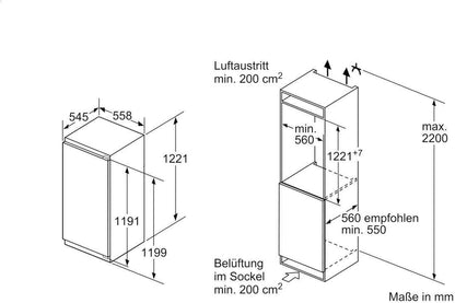 Ki42Lad40 IQ500 Réfrigérateur/A + + +/122.1 Cm Hauteur/114 Kwh/An/180 L Refroidissement Partie/Lin Charnier