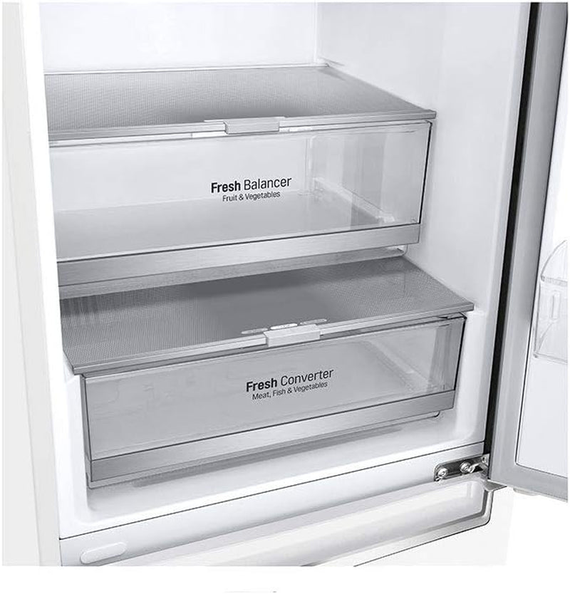 GBB72SWDMN Réfrigérateur Combi No Frost 203 Cm Avec Congélateur, Compresseur Smart Inverter, 384 Litres Blanc