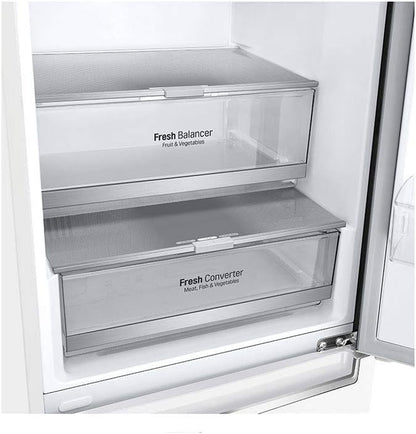 GBB72SWDMN Réfrigérateur Combi No Frost 203 Cm Avec Congélateur, Compresseur Smart Inverter, 384 Litres Blanc