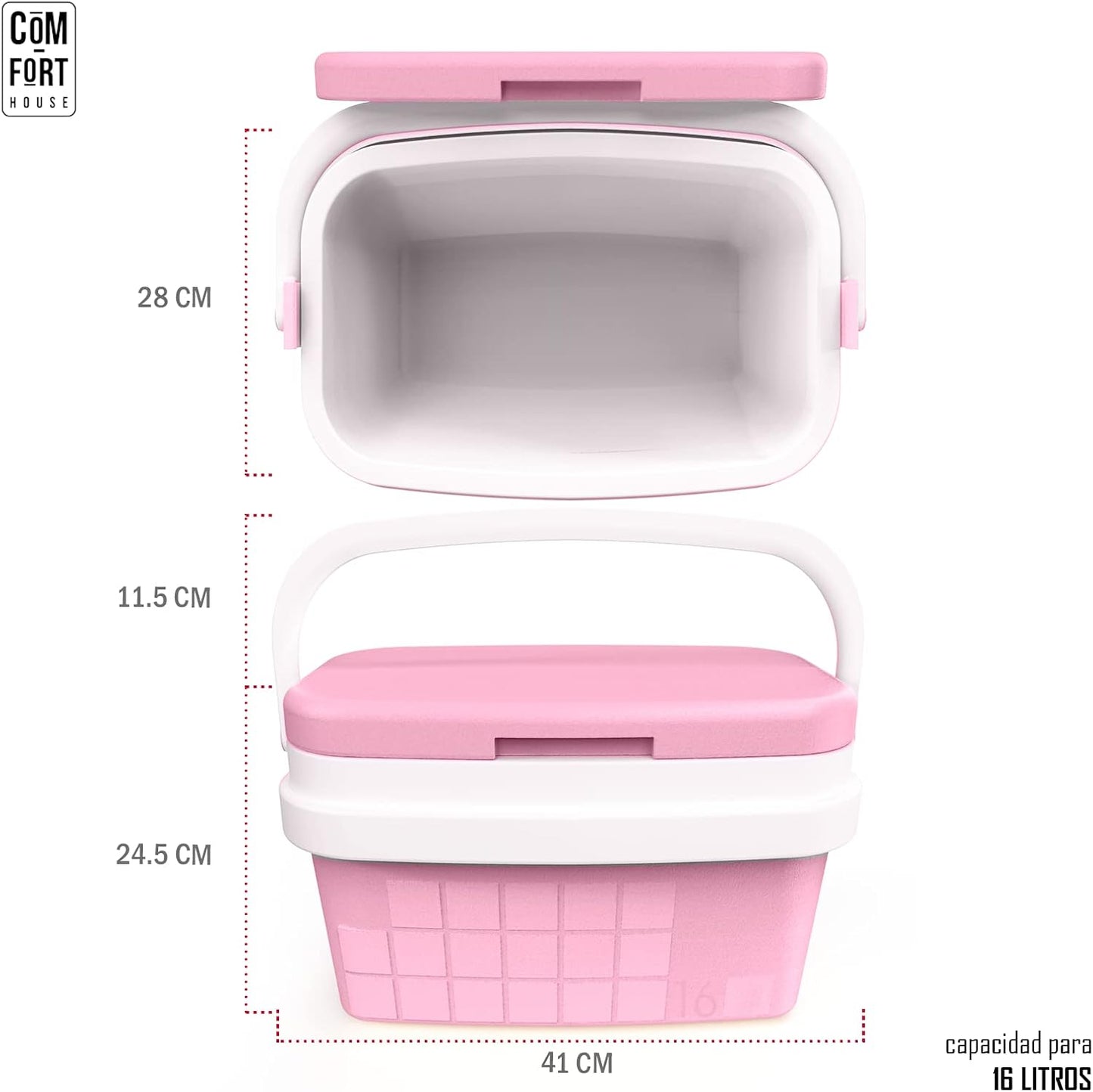 - Réfrigérateur Portable Avec Poignée Rigide - Porte-Nourriture Pour Camping, Plage, Camping - Réfrigérateur Rose - Capacité 16L
