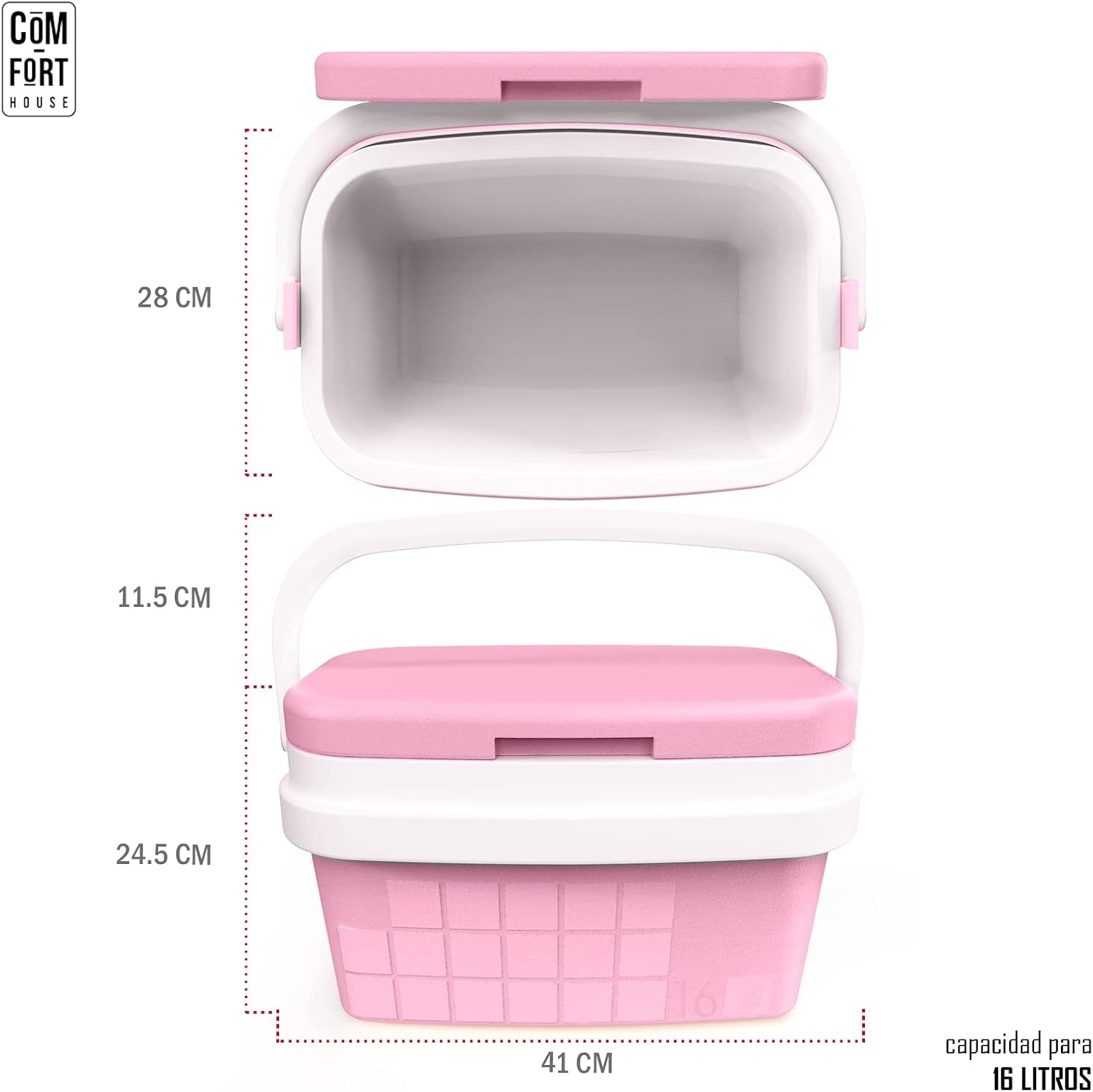 - Réfrigérateur Portable Avec Poignée Rigide - Porte-Nourriture Pour Camping, Plage, Camping - Réfrigérateur Rose - Capacité 16L