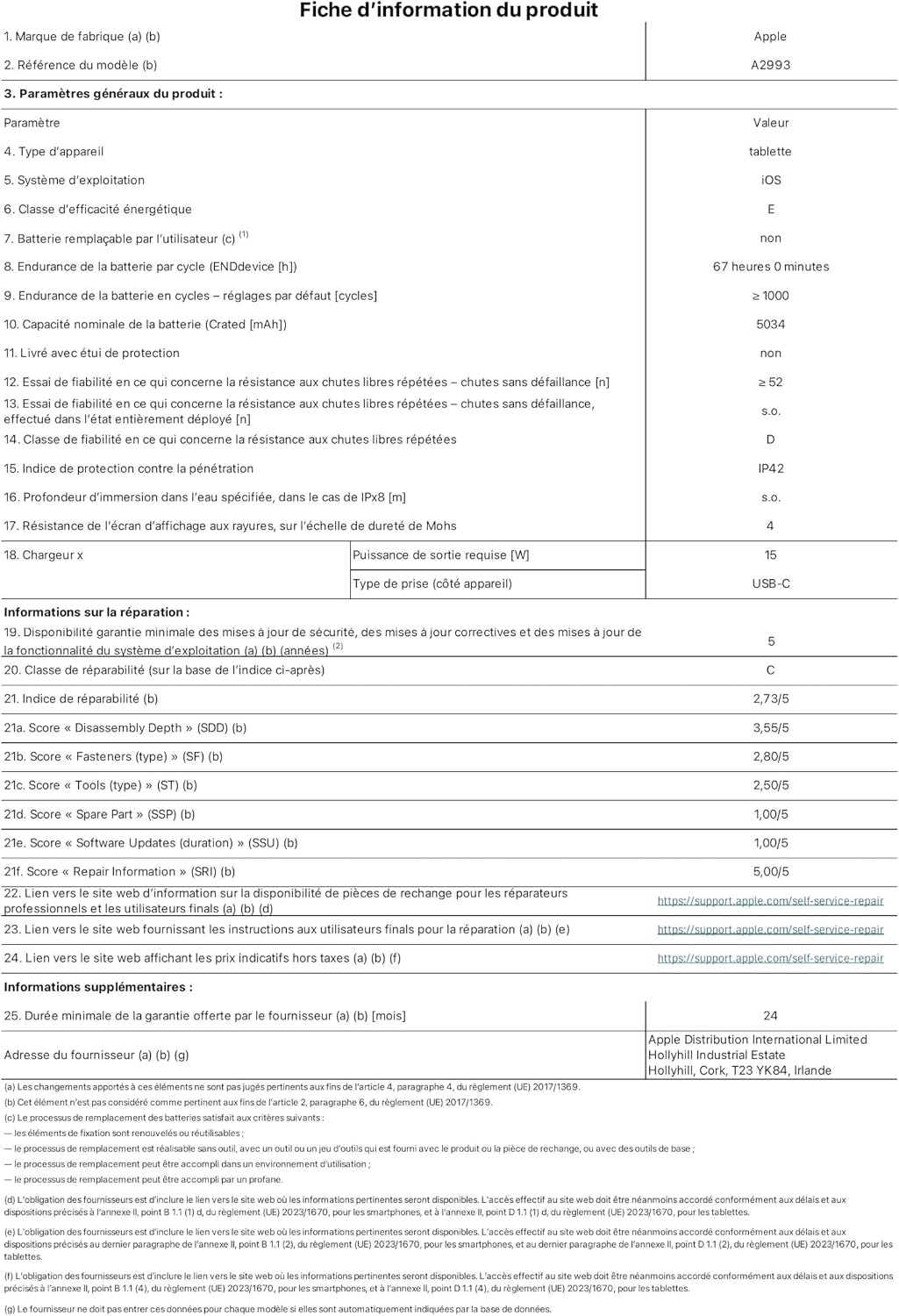 Ipad Mini (A17 Pro) : Écran Liquid Retina 8,3 Pouces, 128 Go, Wi-Fi 6E, Caméras Avant/Arrière 12 Mpx, Touch ID, Autonomie D’Une Journée - Gris Sidéral